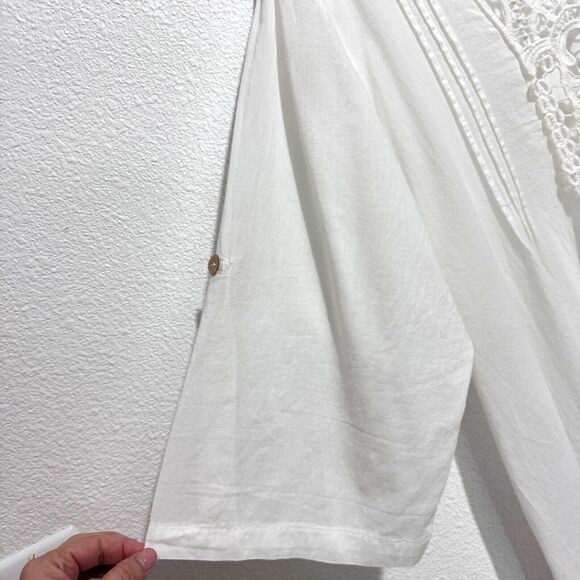 Swimsuits For All Swimsuit Cover Up Women's SIZE 18/20 Short Tab Sleeve White - Picture 3 of 16